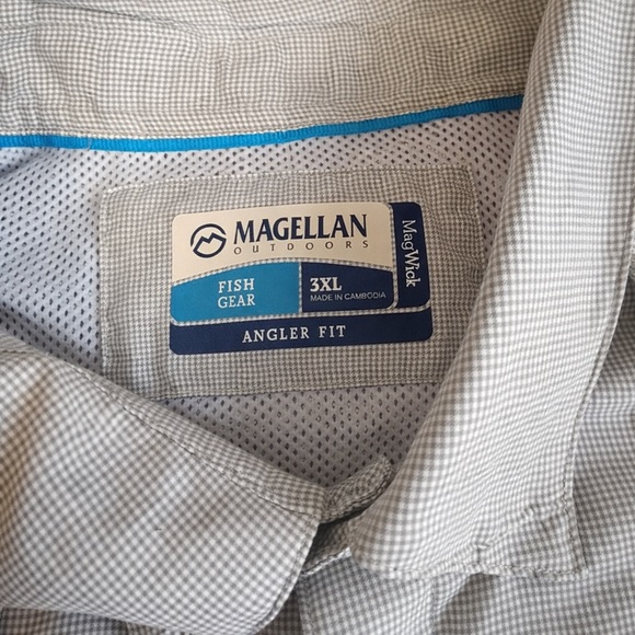 Magellan Fish Gear 3XL Angler Fit Vented Fishing Shirt Tan - Picture 6 of 10